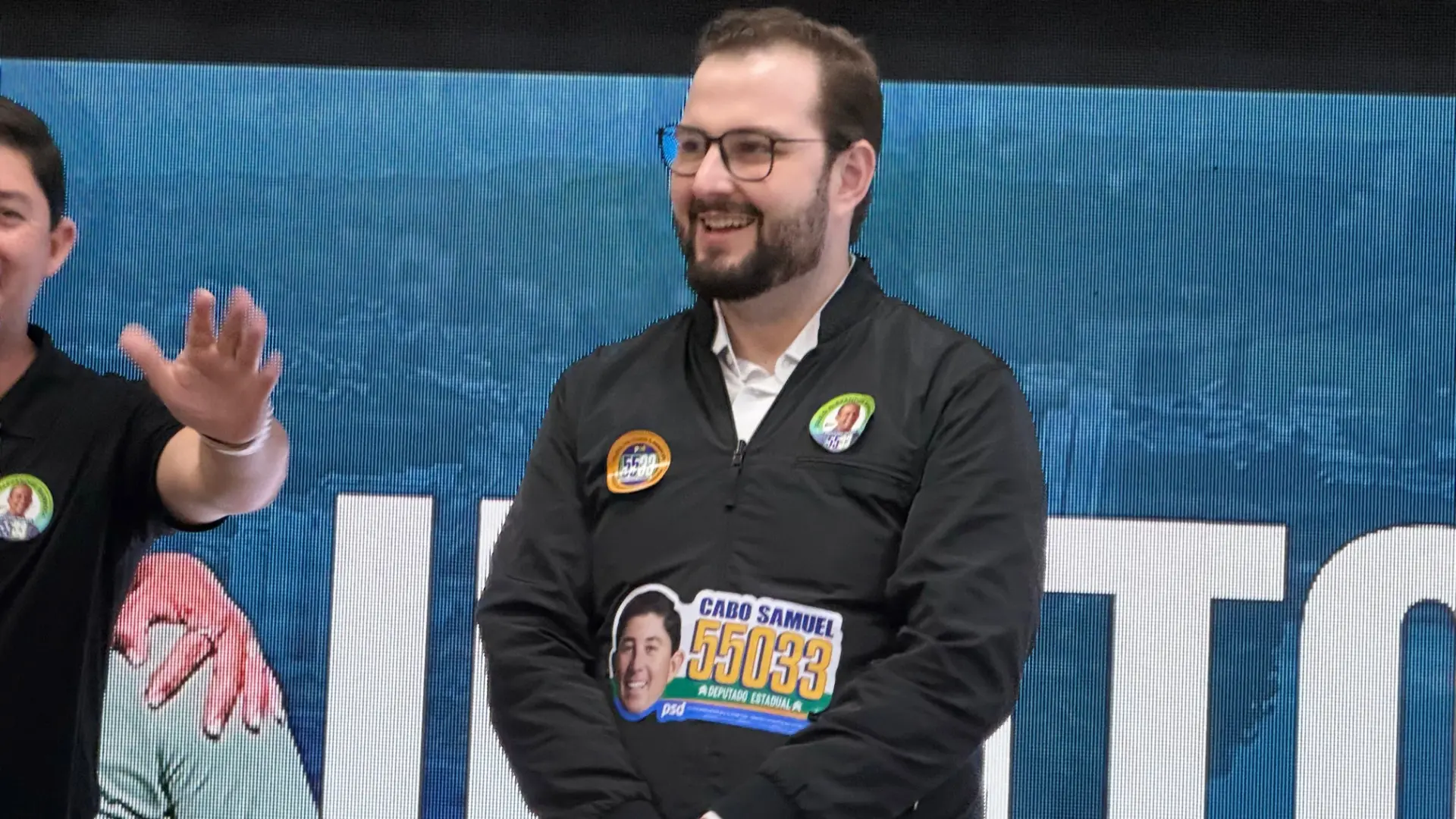 Bruno Santos em evento de campanha